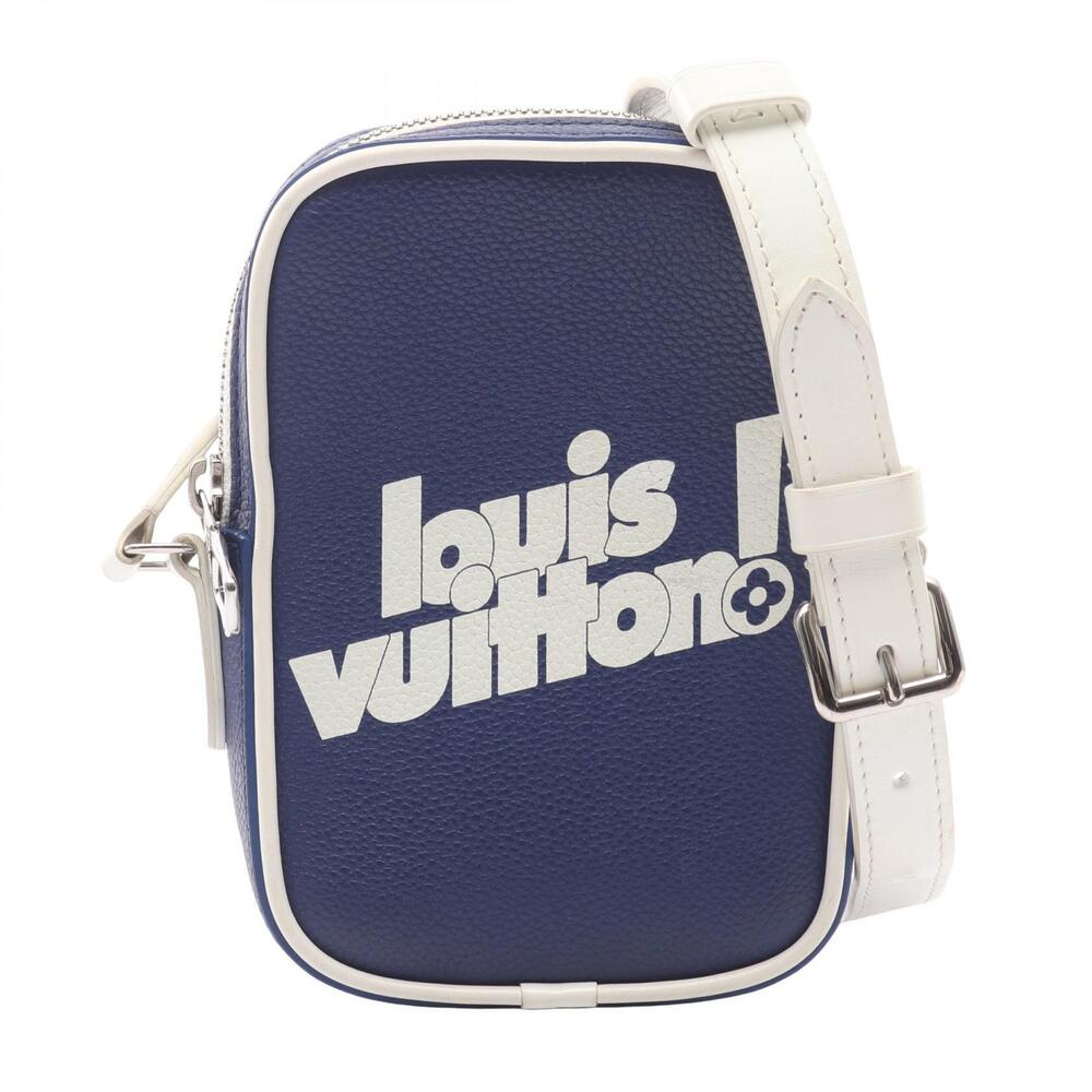Louis Vuitton Danube LV Shoulder Bag Leather Navy Blue White